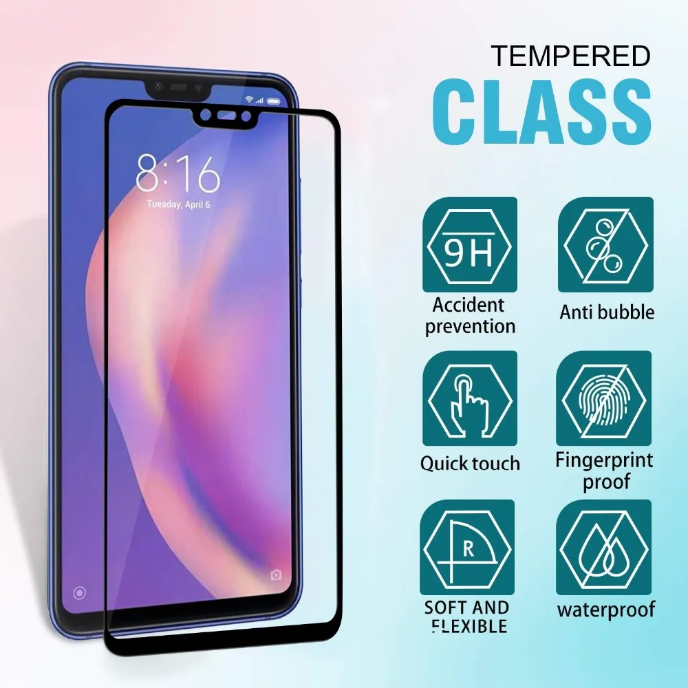 Небьющееся закаленное стекло 19D Edge to для Xiaomi Mi 5X 6X A1 A2 Lite защита экрана полное