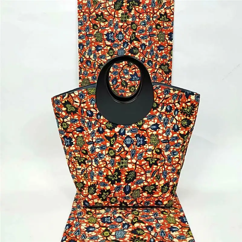 

YBG!New arrive african wax bag set,high quality 6yards african hollandais wax fabric with fashion handbag 3 pieces/set ! L50628