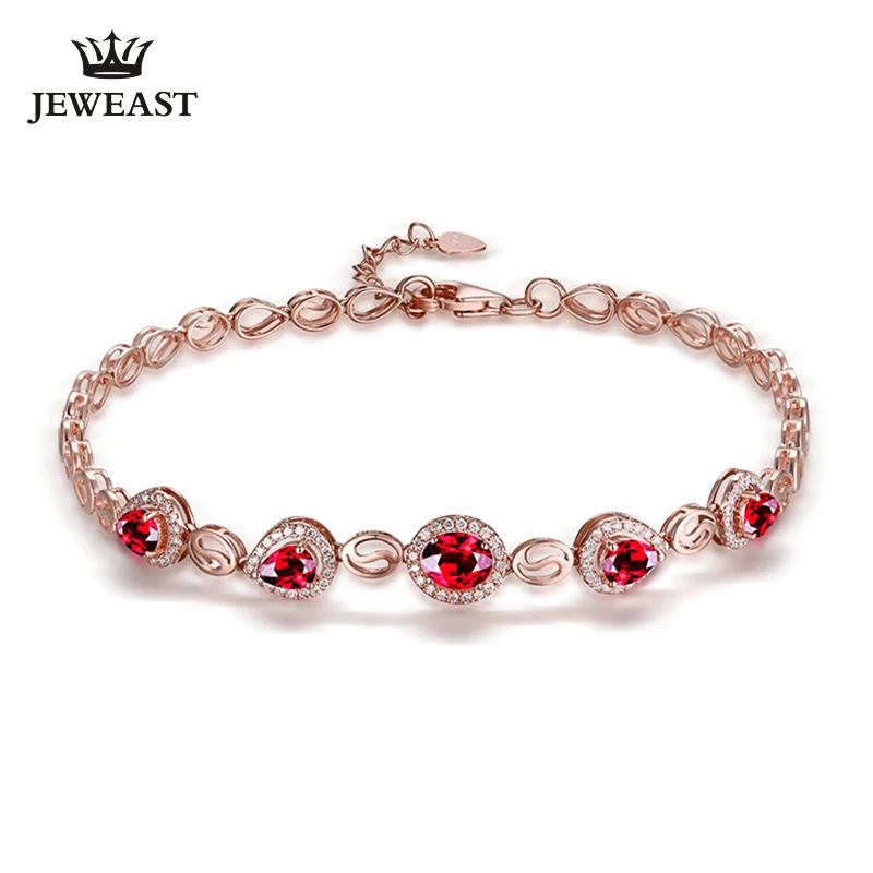

Natural ruby 18k Pure Gold Female Bracelets Fine Jewelry Gift Girl Thin Trendy Solid 750 Real Bangle Party Good Nice