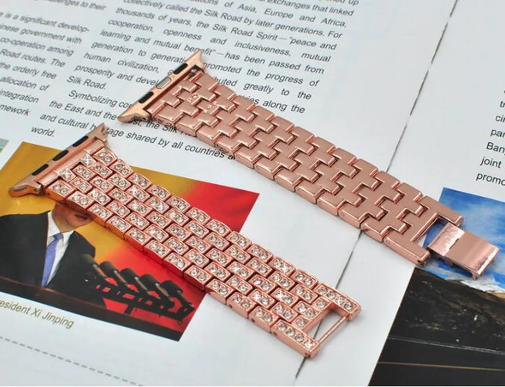 Neway Алмазный металлический ремешок из нержавеющей стали для Apple Watch Series 4 3 2 1 iWatch 40