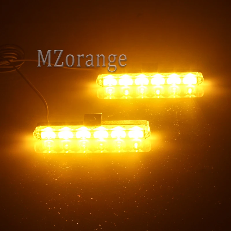 MZORANGE 2x6 LED Wired/Wireless Remote Controller Car Strobe Warning Police Light Flash Bar 12V Emergency LED Work DRL Net Grill