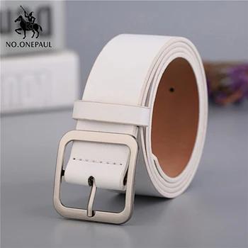 

NO.ONEPAUL Ladies luxury brand elegant business leather belt free punching decoration wild student trend jeans free shipping