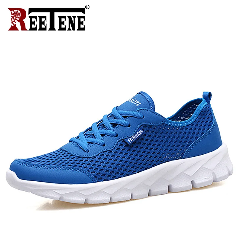 REETENE 2019 أرخص الهواء شبكة Men 'S أحذية الصيف حذاء رجالي غير رسمي أزياء والجلود حذاء كاجوال الرجال رياضية الصنادل 37-47