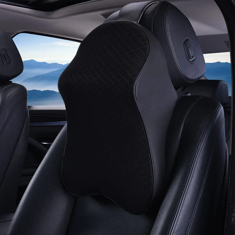 

Memory cotton car headrest neck pillow interior supplies breathable Four Seasons car seat vertebral pillow waist by sleep pillow