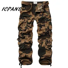 ICPANS Man Military Camouflage Cargo Pants Men Multi-pocket Casual Pant Baggy Pantalones Men Work Trousers Plus Size 42 44