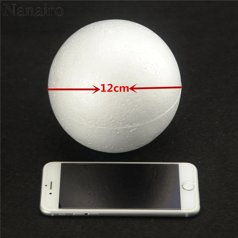 

New 2PCS/Lot 12CM Modelling Polystyrene Styrofoam Foam Ball White Craft Balls For DIY Christmas Party Decoration Supplies Gifts
