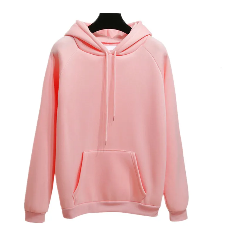 

2018 winter Casual Fleece women Hoodies Sweatshirts long sleeve yellow girl Pullovers loose Hooded Female thick coat