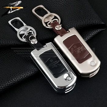 

Zinc alloy Leather Flip Car Key Cover Case 2/3 Buttons Key Holder for MAZDA 2 3 6 M2 M3 M5 M6 CX-5 Car Folding Key Keychain
