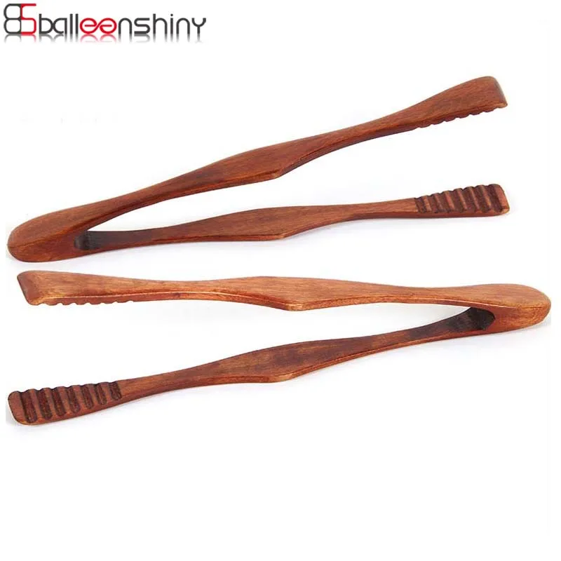 

BalleenShiny 1 pc Wood Food Tongs Barbecue Steak Tongs Bread Dessert Pastry Clip Clamp Buffet Kitchen CookingTools