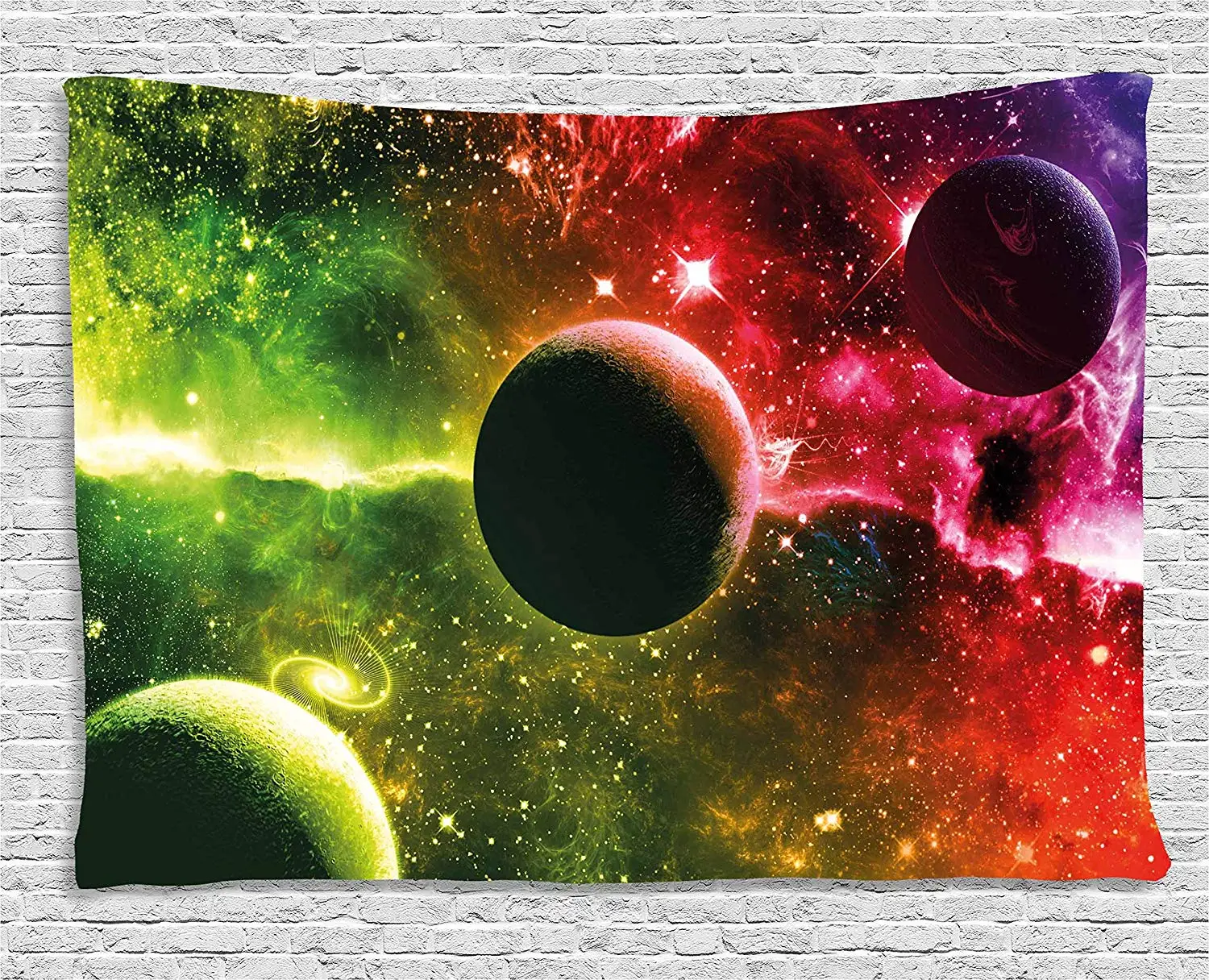 Psychedelic Tapestry Space Universe Cosmos Galaxy Nebula Stars and in Trippy Tones Image