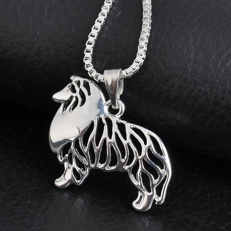 Rough Collie Necklace Sliver Rough Collie Dog Necklace Women Best