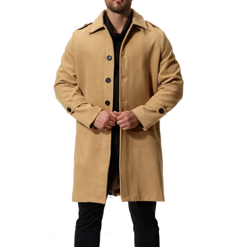 AmberHeard Autumn Winter Men Wool Coat Long Thick High-grade Woolen Parka Coats Turn-down Collar Leisure Jacket For Men Overcoat AmberHeard Autumn Winter Men Wool Coat Long Thick High-grade Woolen Parka Coats Turn-down Collar Leisure Jacket For Men Overcoat
