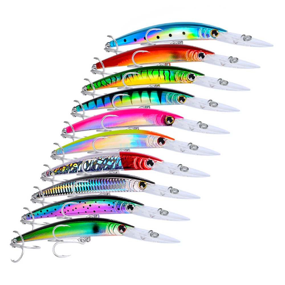 10PCS Crankbait Minnow Fishing Fish Bass lure hook baits 4m//2.7g