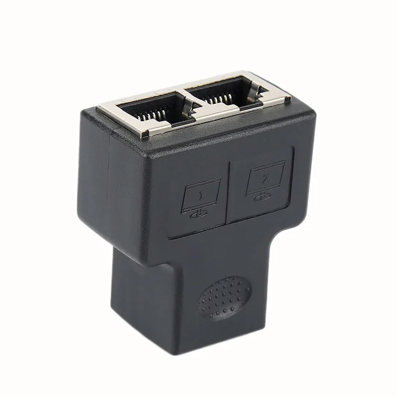 Centechia 2 шт. новинка от 1 до двойных гнездовых портов RJ45 разветвитель разъем CAT6 LAN