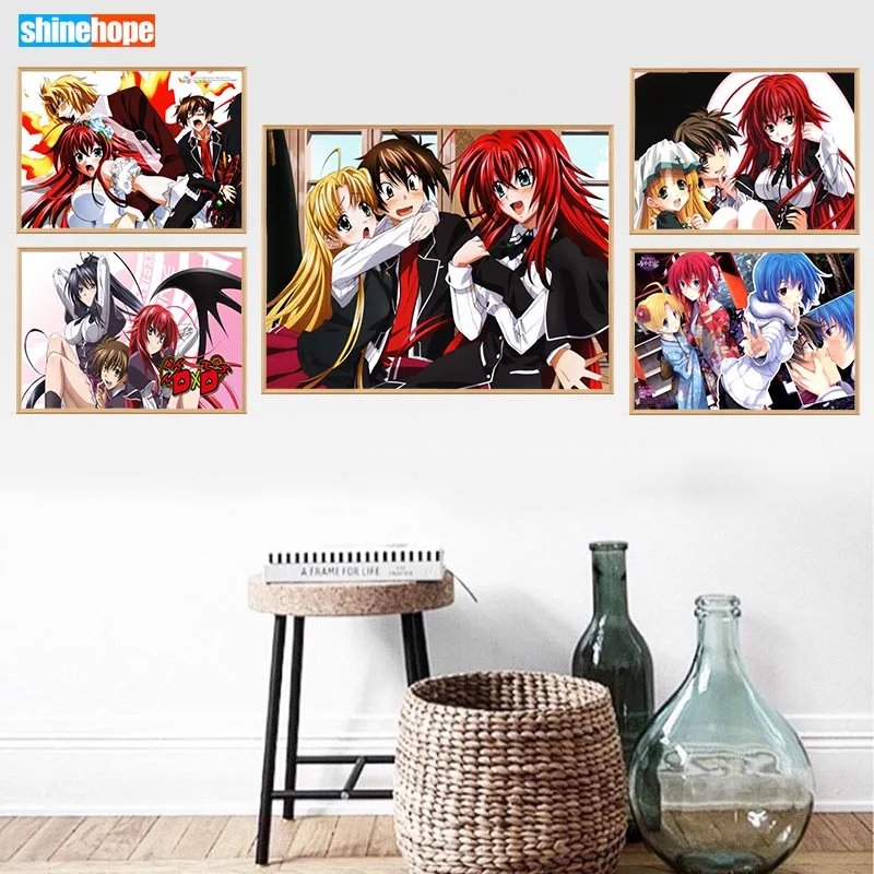 

High School DxD BorN Poster Custom Canvas Poster Art Home Decoration Cloth Fabric Wall Poster Print Silk Fabric 30X45cm,40X60cm