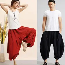 Свободные Индивидуальные Модные мужские льняные штаны шаровары мужские брюки для ног pantalones hombre cargo pantalon homme в китайском стиле