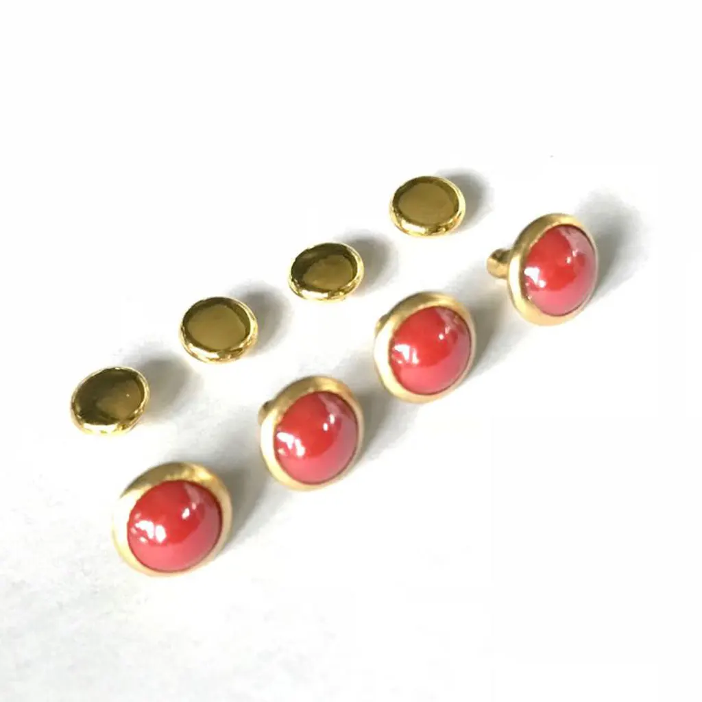 50 Sets Mushroom Dome Rivets Studs Buttons for Leather Belt Bag Shoes Leathercraft 7.5MM	