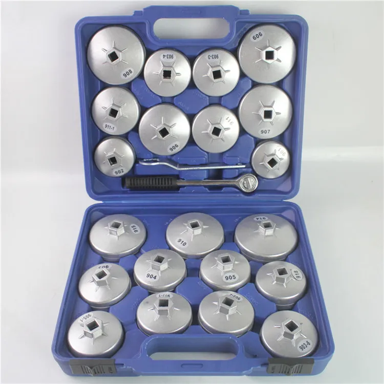 23 Pcs Cup Type Oil Filter Wrench Set Aluminum Alloy Cap Removal Wrench