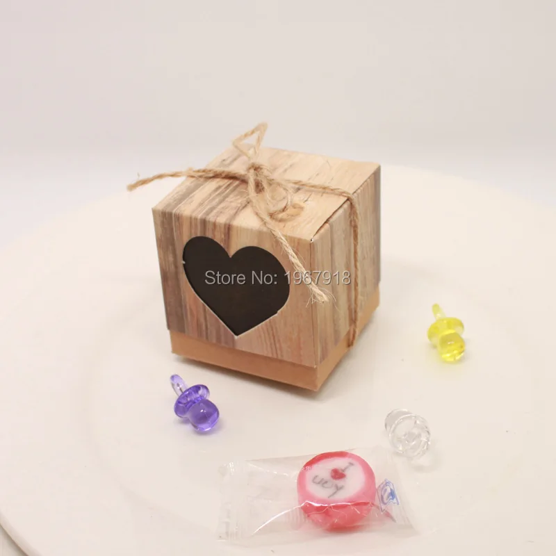 Nature Kraft Paper Candy Box Love Weddding Favor Boxes Rustic Lace Print Gift Box Wedding Decoration Mariage Vintage (9)