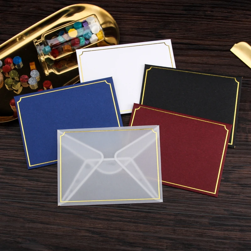  20pcs/set Transparent Paper Envelope Hot Stamping Print Thicken Paper Envelope for Wedding Letter I - 33023396242