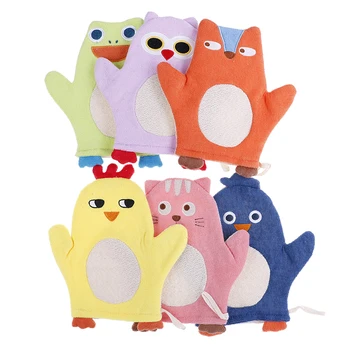 

1PCS Cotton New Animal Fox Penguin Cartoon Soft Baby Bath Brush Newborn Baby Shower Glove Kid Necessaries High Quality