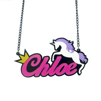

Dream Style Acrylic Custom Name Horse Pendant Necklace