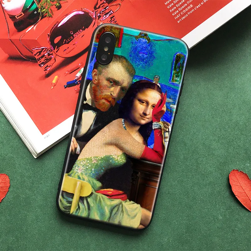 

mona lisa Van gogh Funny art Soft Silicone Phone Case Cover Shell For Apple iPhone 6 6s 6Plus 6sPlus 7 8 7Plus 8Plus X