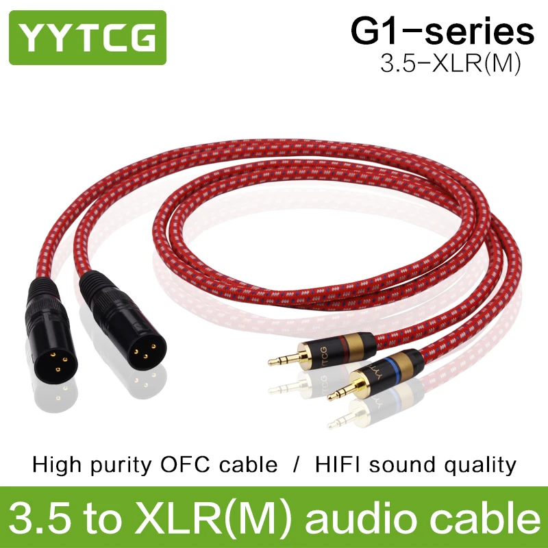 Kopen YYTCG Hoge Premium Stereo Mini Jack 3.5mm naar XLR mannelijke 3pin Audio Kabel Voor iphone CD Mixer Mengen Console Microfoon versterker