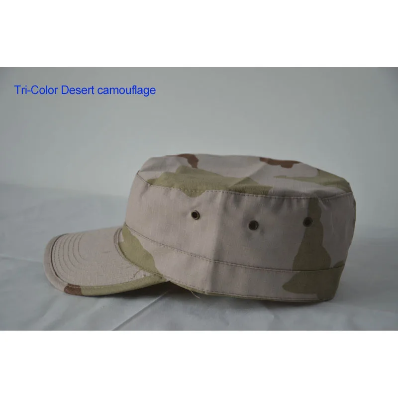 Брендовые военные шапки, армейская камуфляжная солдатская шляпа, высокое качество, утолщенная Кепка для мужчин и женщин, военная тренировочная Кепка 58-60 см HE02 - Цвет: Tri Color Desert