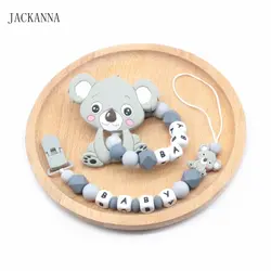 Персонализация коала клипсы для соски держатель цепи, детские погремушки и пустышки зажимы прорезывания зубов игрушка набор