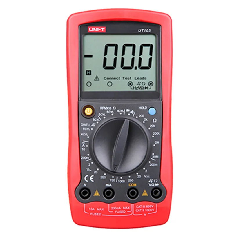 

UNI-T Multimeter UT105 Automotive Multimeter AC/DC Voltage Current Resistance Test Meter Handheld Multimeter Digital Multimeter