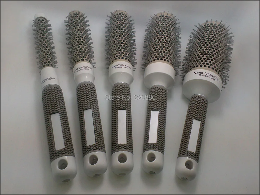 

Round Hair Brush Professional Ceramic Hair Brush Plastic Hair Brush Set GIC-HB504 (5pcs/lot) Free Shipping