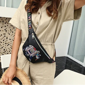 

2019Year Fashion Wild Shoulder Bags Embroidery Elephant Small Satchel Waist Mini Hot Selling Girl Small Satchel Waist Bag