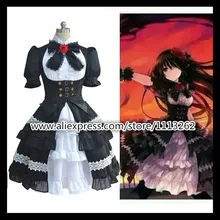 Fecha A Live Cosplay 5 años hace Ver. Kurumi Tokisaki Cosplay Gothic Lolita Vestido de Disfraces de Halloween para las mujeres