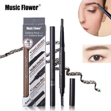 Музыка цветов 4 цвета 3D Средства ухода для век Макияж Комплект коричневый матовый карандаш для бровей Природный бровей Enhancer Ручка Lasting составляют Кисточки