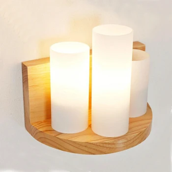 

DARRN LAMP FREE SHIPPING 3 heads NEW DESIGN WOODEN WITH WHITE GLASS WALL LAMP