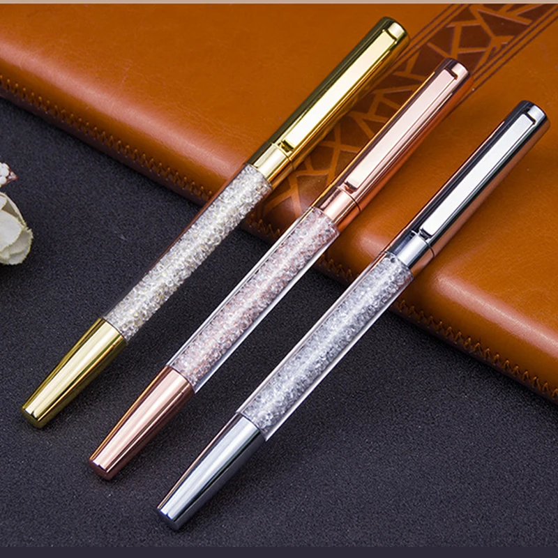 Красочные diamond ручка Творческий Высокое качество Кристалл подпись ручка нейтральной ручка с бриллиантами цвета: золотистый, серебристый