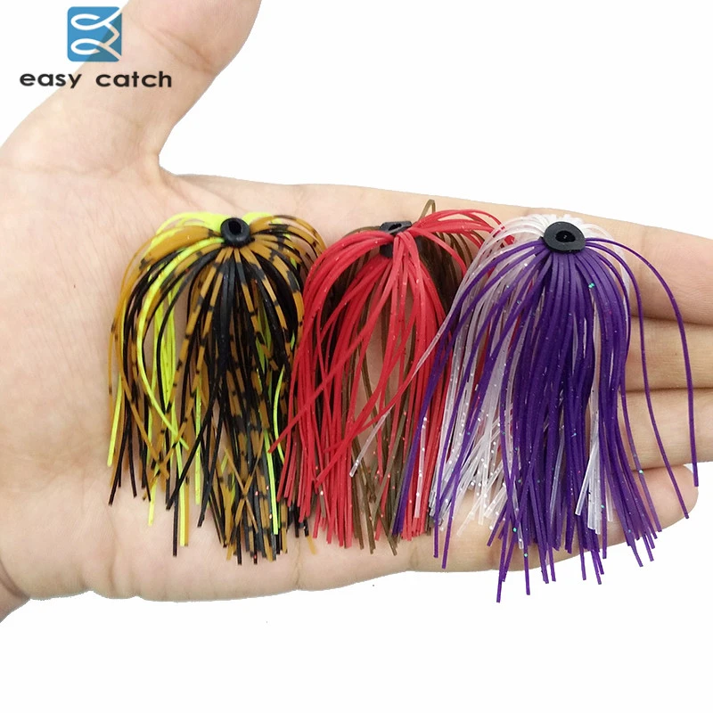 Details about   Easy Catch 20pcs Mixed Color Fishing Rubber Jig Skirts 50 Strands Silicone Skirt 