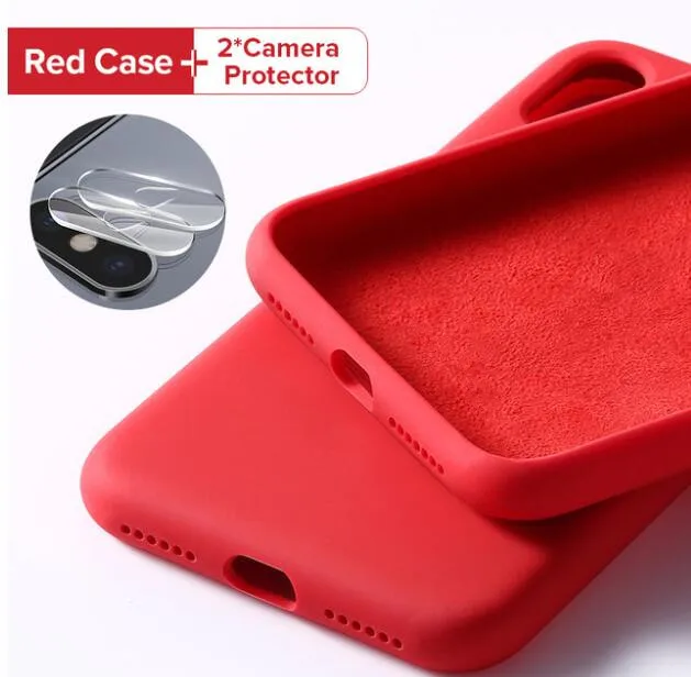 

Egeedigi Case For iPhone X XS XR 6 6s 7 8 Plus Case Black Blue Silicone Red For Apple 1:1 Original iPhone X XS MAX XR 7P 8P Case