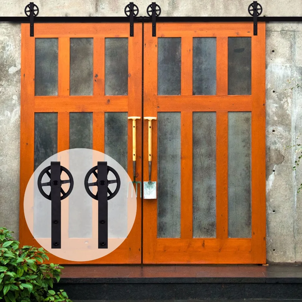 LWZH 16FT 18FT 20FT Classic Style Sliding font b Closet b font Wood Door J Shaped
