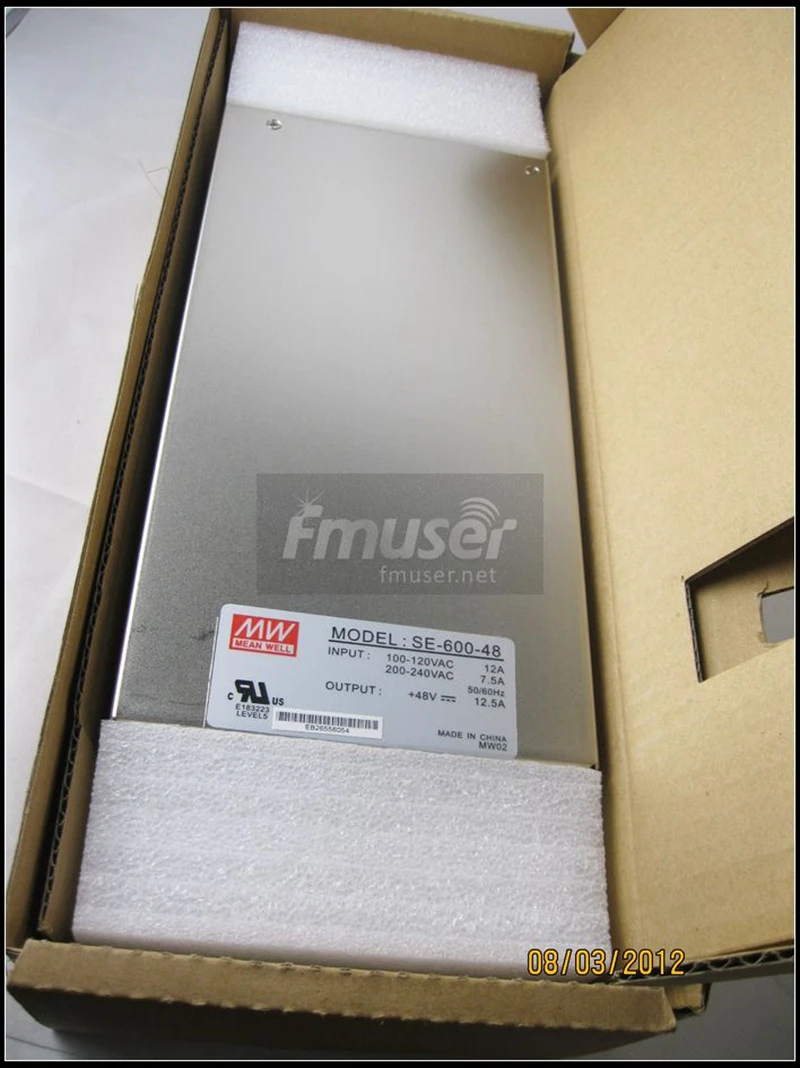 FMUSER SE-600 600 Вт DC 48 В 12.5A Подлинная Meanwell Питание один Выход Источники питания UL/CUL утвержден