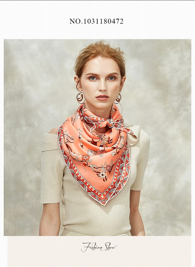 BAOSHIDI Осенние новые атласные шелковые 88*88 большие квадратные шарфы, роскошный брендовый шарф оригинального дизайна, Элегантная Дамская Подарочная шаль