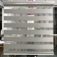 Custom Made 90% Blackout Roller Zebra Blinds in Gray Window Curtains for Living Room GH03-006 12 Color are Available