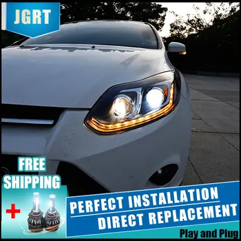 

2PCS LED Headlights For Ford Focus 2012-2014 Car Led Lights Double Xenon Lens Car Accessories Daytime Running Lights Fog Ligh
