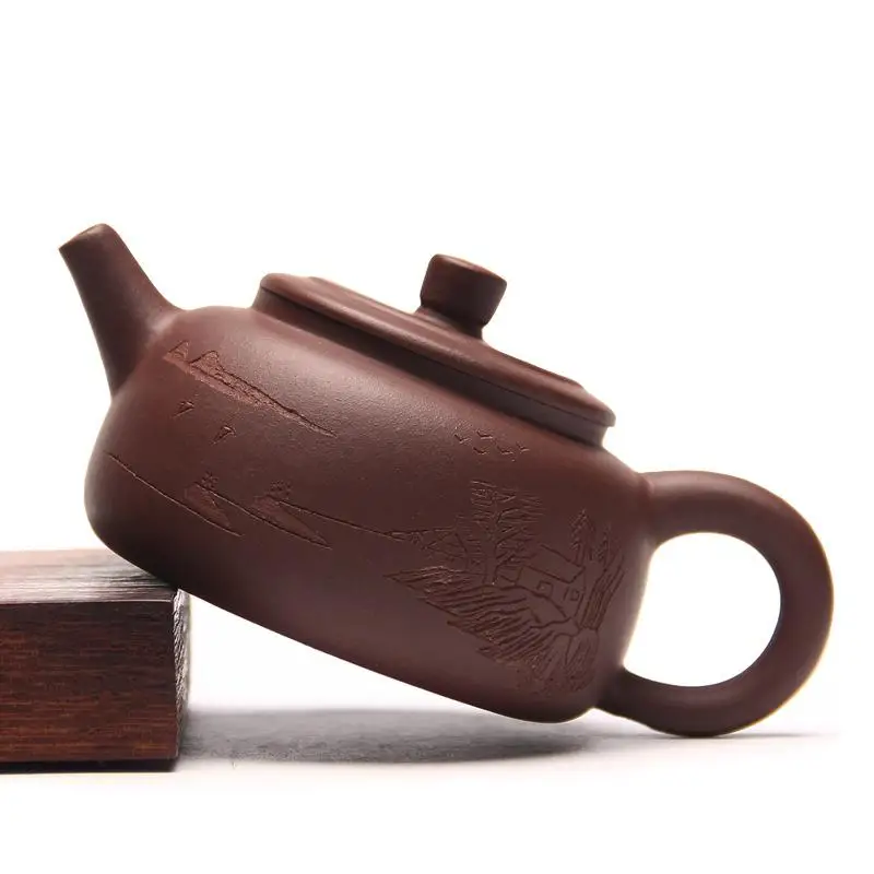 Cena Chiński Yixing Teaware kamień miarka dzbanek na herbatę Yixing purpurowa glina rudy autentyczne czajniczek mistrzów Kung Fu autor zhou ting 100ml