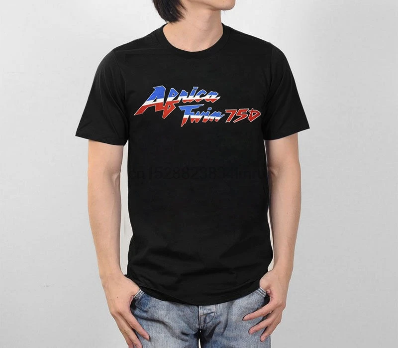 

2019 Hot Sale Fashion Brand O-Neck Style Tee Shirts Styles Africa Twin 750 Xrv750 Dual Purpose Motorcycle Biker Tee Shirt