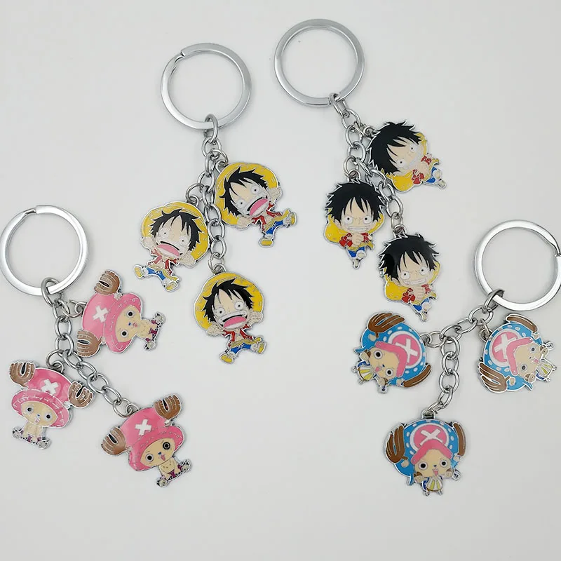 

One Piece keychain cute key ring for women Monkey D. Luffy keychain anime key chain key holder portachiavi llaveros bag charm