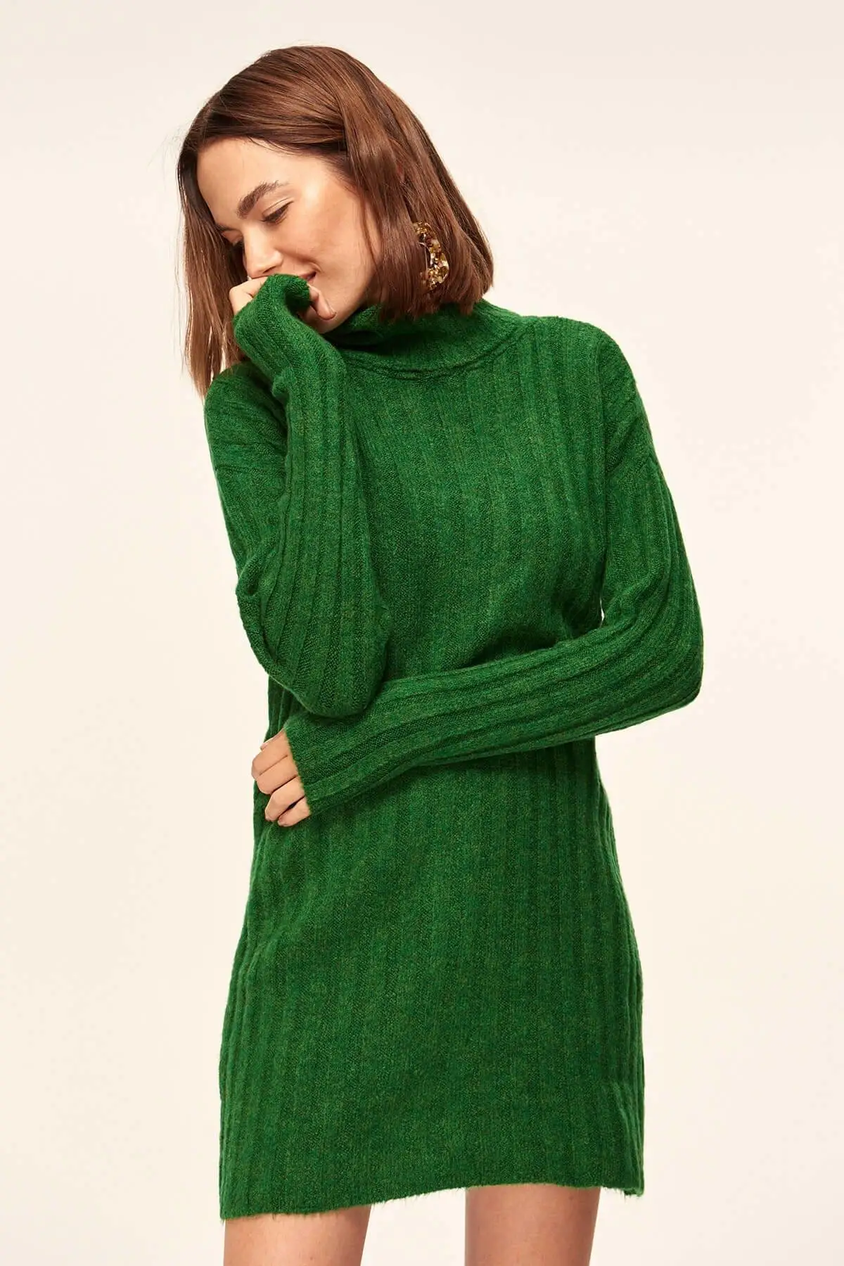 

Trendyol WOMEN-Green Turtleneck Sweater Sweater TWOAW20FV0038