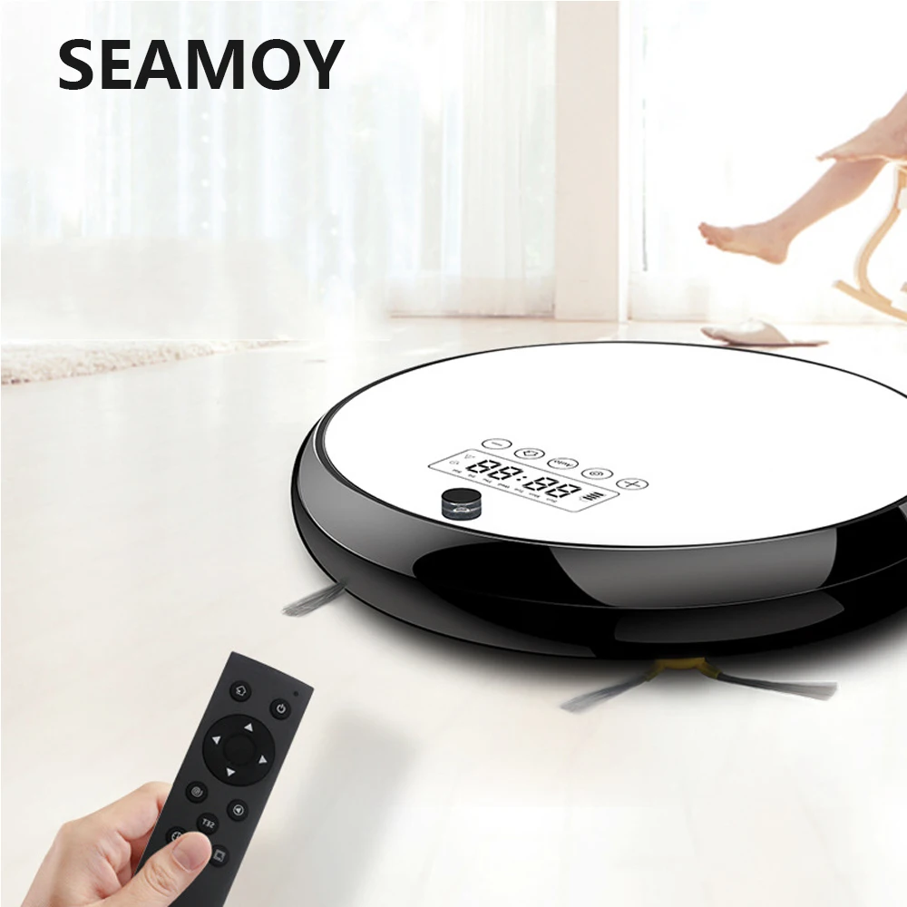 

Robot Vacuum Cleaner With Remote Control Self-Recharge Automatic Cleaning Sweeping Mopping Dust Anti-fall Smart Planned Vacuums