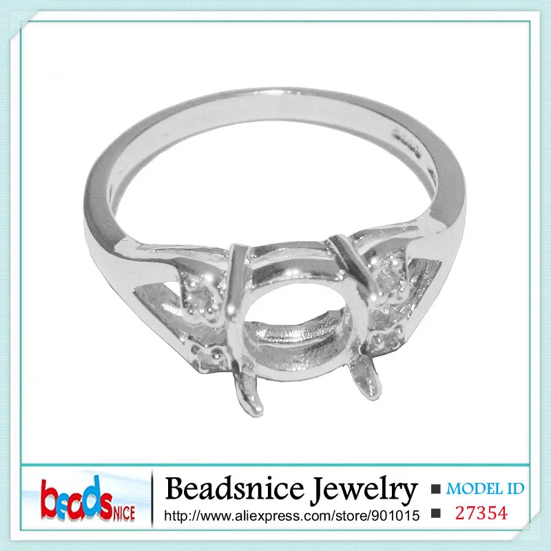 Beadsnice Sterling Silver 925 Rings Fine Jewelry Round Accessories Diy Semi Mount Gem Ring Setting Diamond Wedding Ring 3